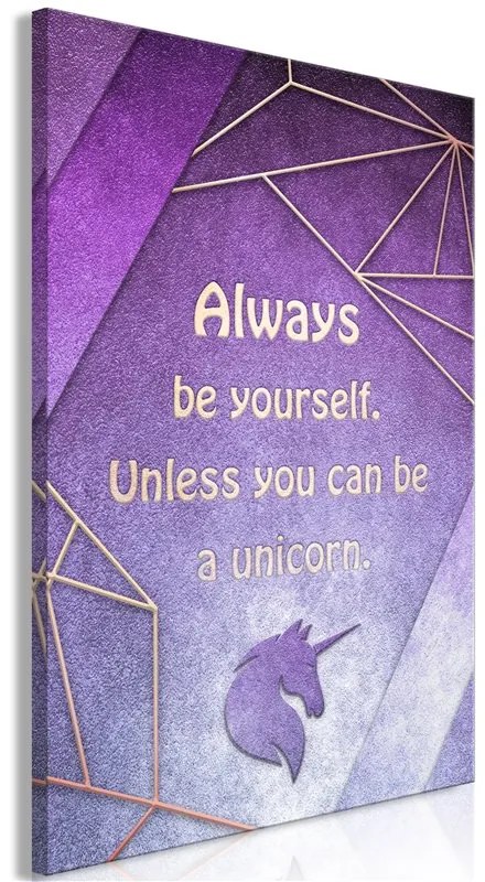 Quadro Be Yourself (1 Part) Vertical  Colore Viola, Dimensioni e Misure 40x60