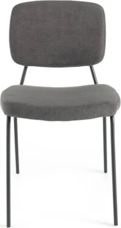 Sedia metallo seduta tessuto Grigio Scuro - TULLIA 2 sedie