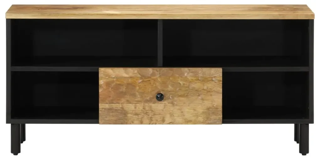 Mobile porta tv 100x33x46 cm in legno massello di mango
