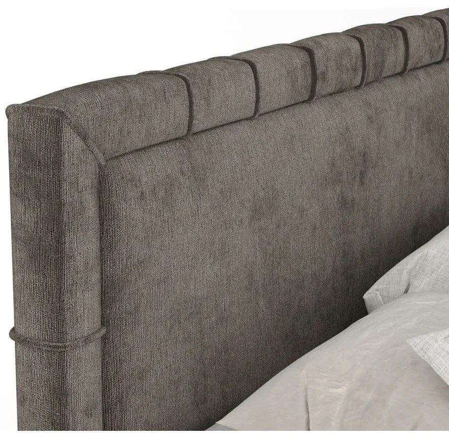 Letto boxspring grigio scuro con spazio contenitivo 180x200 cm Voyage - Maison de Rêve