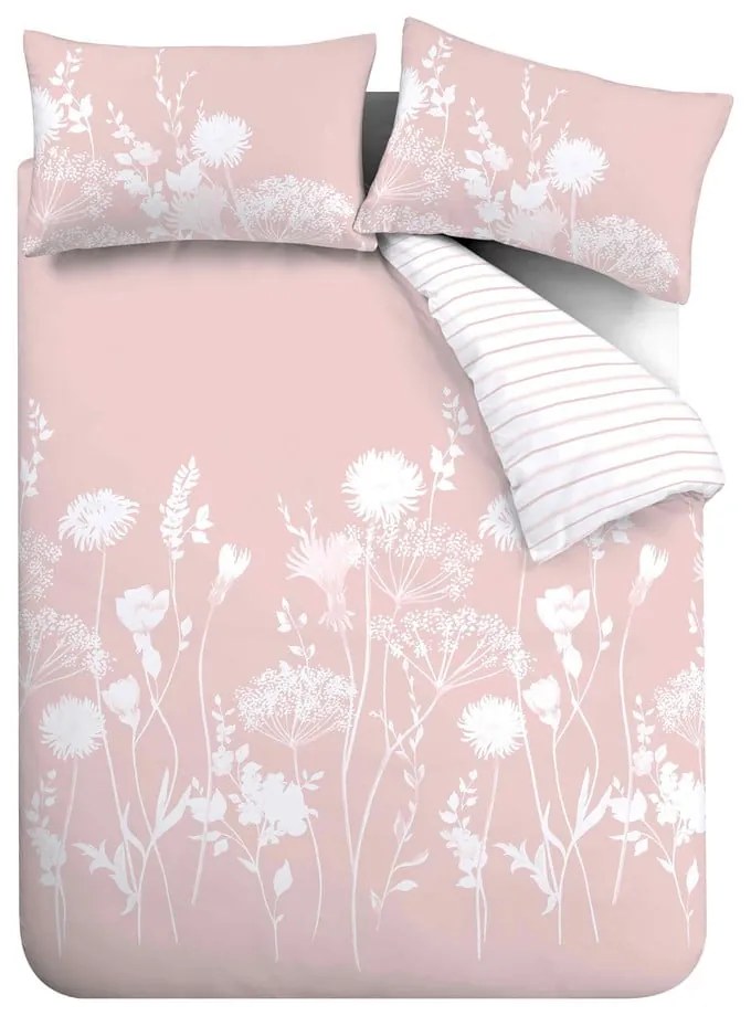 Set copripiumino e federa bianco e rosa per letto matrimoniale e per letto esteso 230x220 cm Meadowsweet Floral – Catherine Lansfield