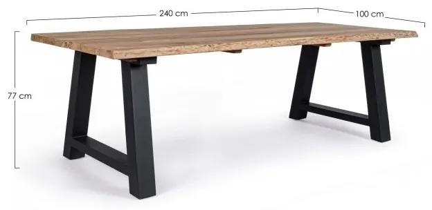 Tavolo ROLAND per esterno in Legno-Alluminio 240x100x h77 cm