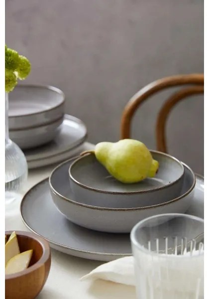 Set da tavola 18 pezzi grigio/porcellana