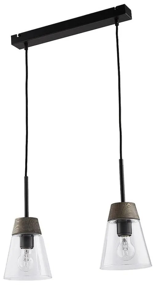 Jupiter 1679 - Lampadario a sospensione con filo DOMINO 2xE27/60W/230V limpido