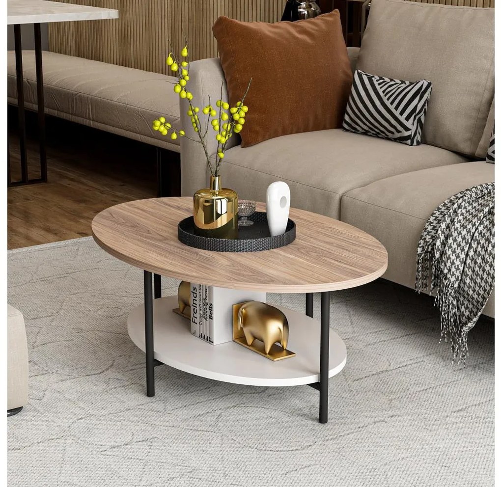 Tavolino ELIS 36x90 cm quercia/bianco