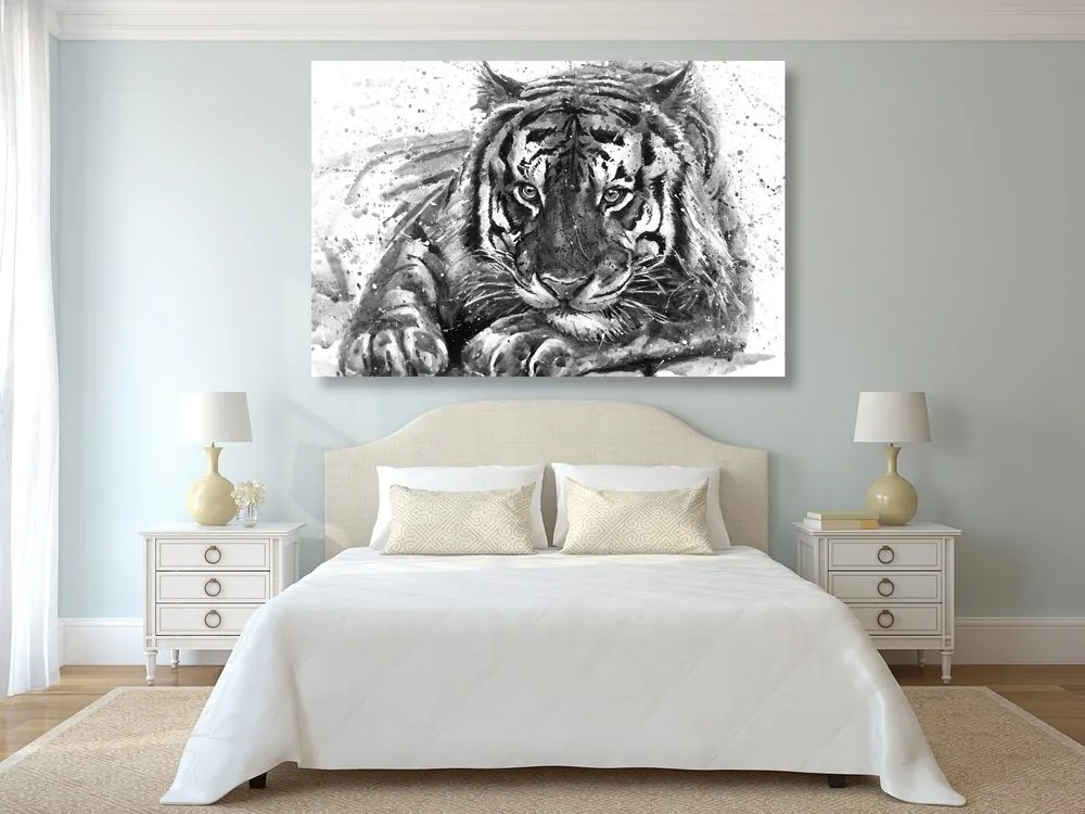Stampa su tela – Predatore degli animali in bianco e nero
