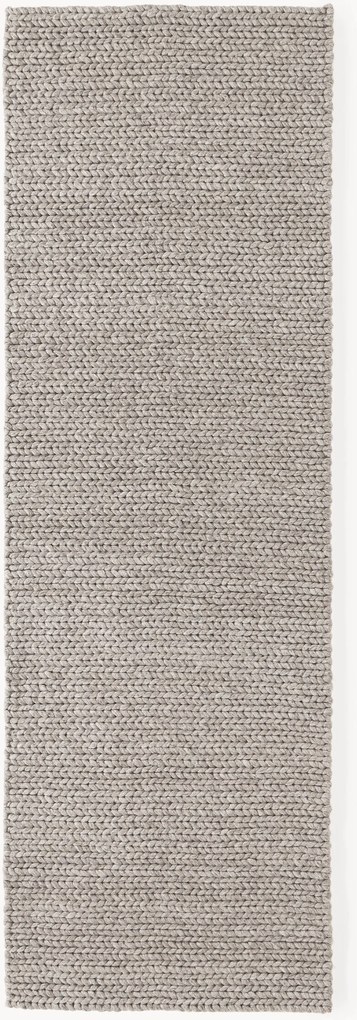 Passatoia in lana fatta a mano con struttura intrecciata Bruna