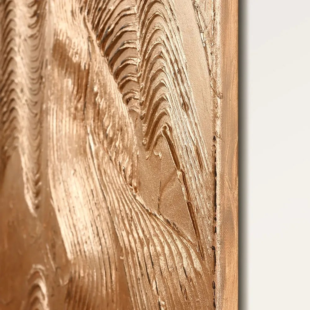 Quadro dipinto a mano 88x118 cm Metallic Brown - Malerifabrikken