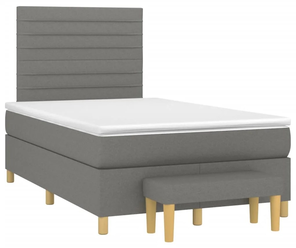 Giroletto a molle con materasso grigio scuro 120x190cm tessuto
