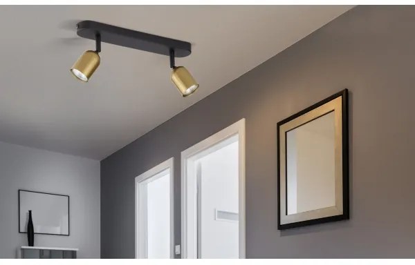 Faretto TOP 2xGU10/10W/230V oro/nero