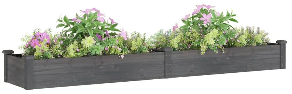 Fioriera Giardino con Fodera Grigia 240x45x25 cm Massello Abete