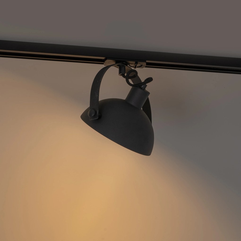 Faretto a binario industriale monofase nero con interno oro - Magnax