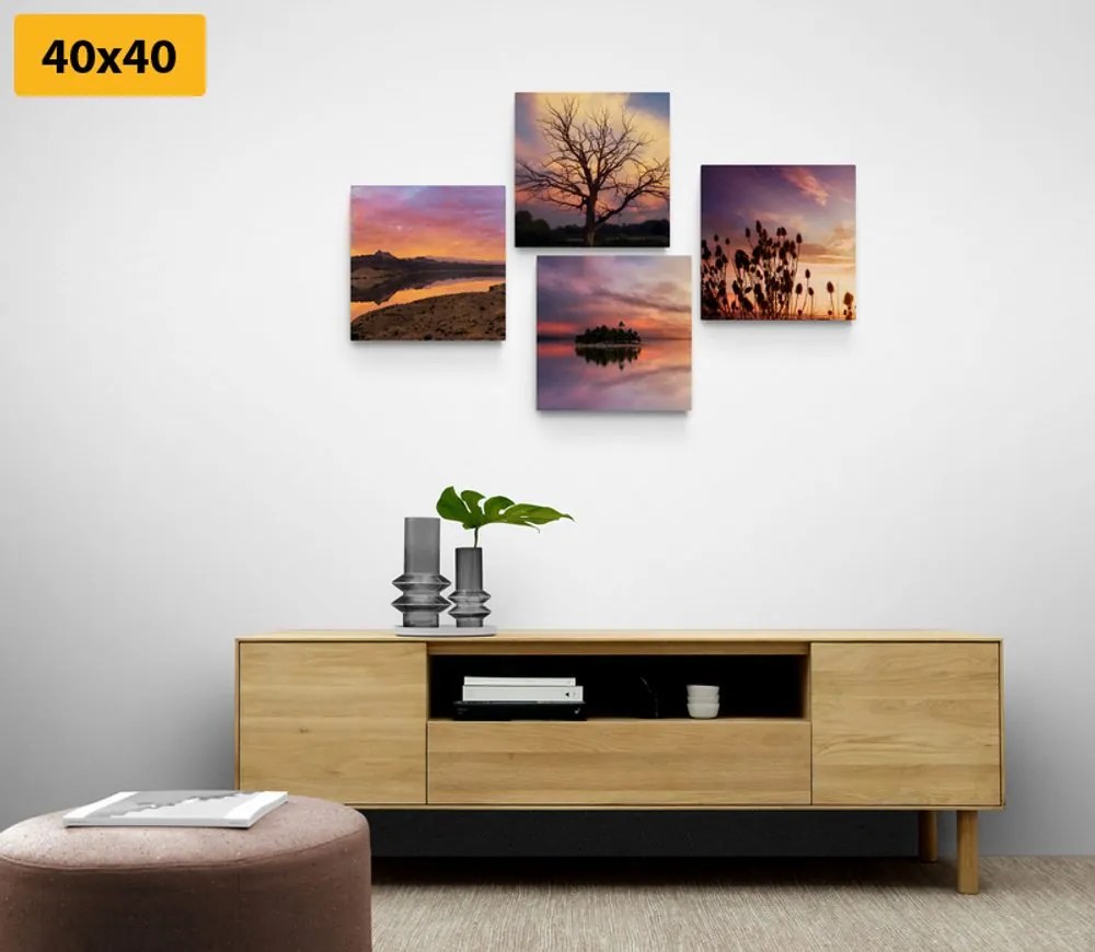 Set di quadri – Natura piena di colori romantici