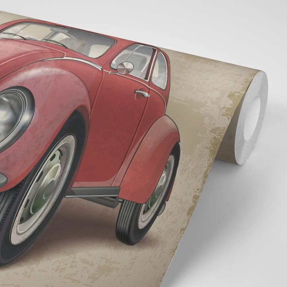Carta da parati autoadesiva – Auto d'epoca rossa