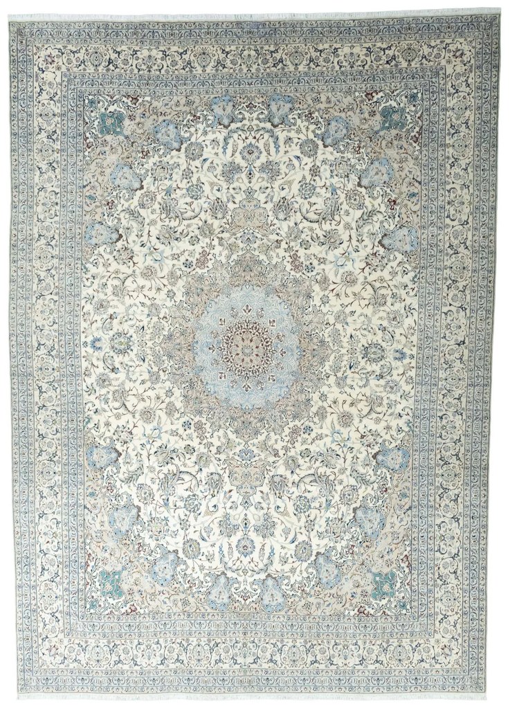Nain Tappeto persiano 440 x 320 Beige (Iran) Annodato A Mano