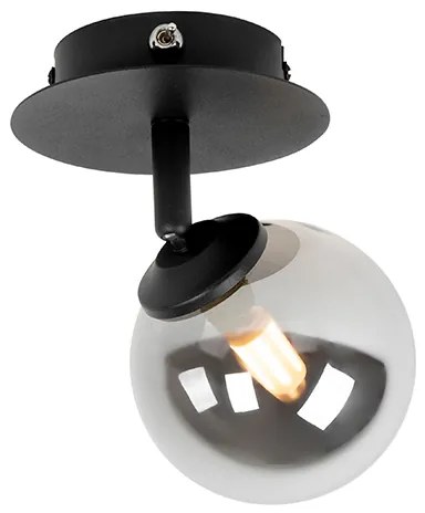 Faretto rustico nero orientabile con vetro fumé - Athens