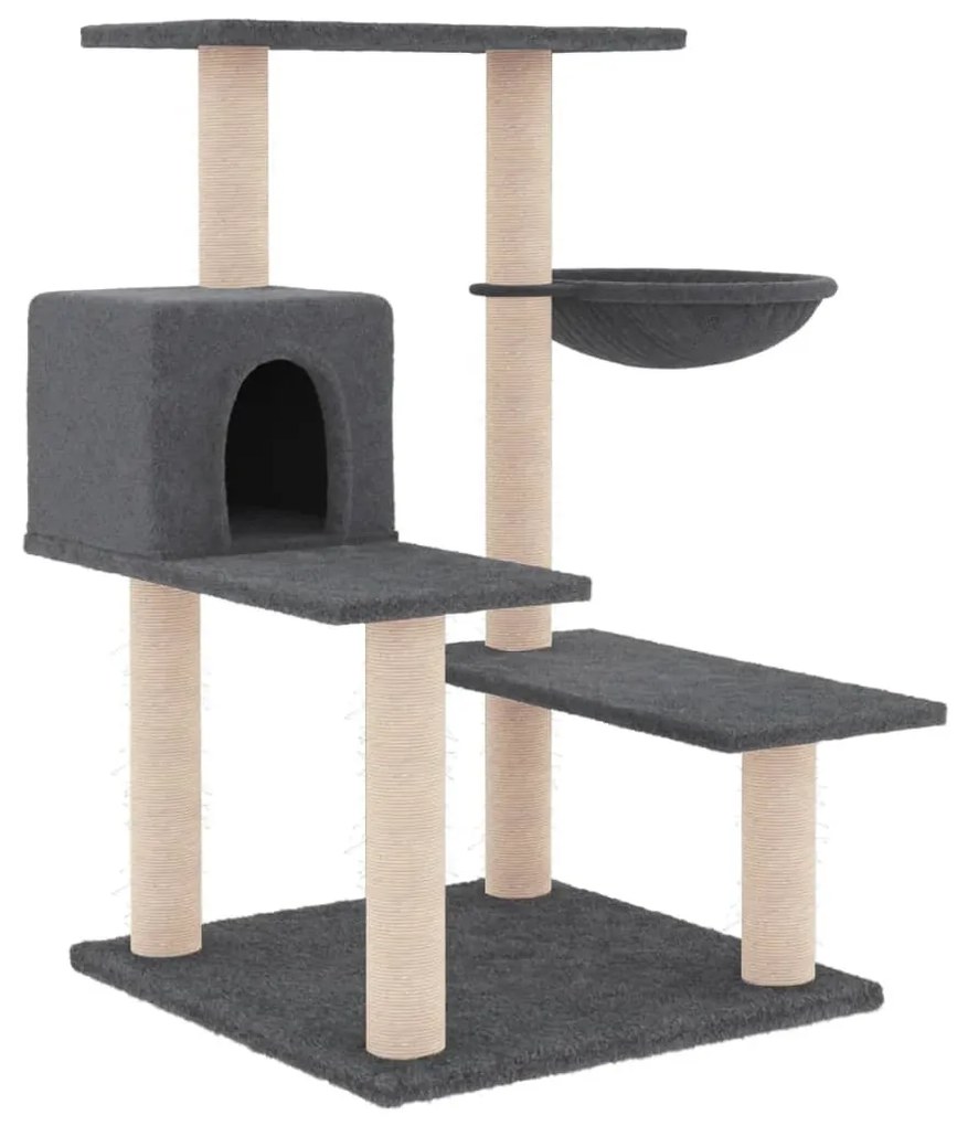 Albero per gatti con tiragraffi in sisal grigio scuro 82,5 cm
