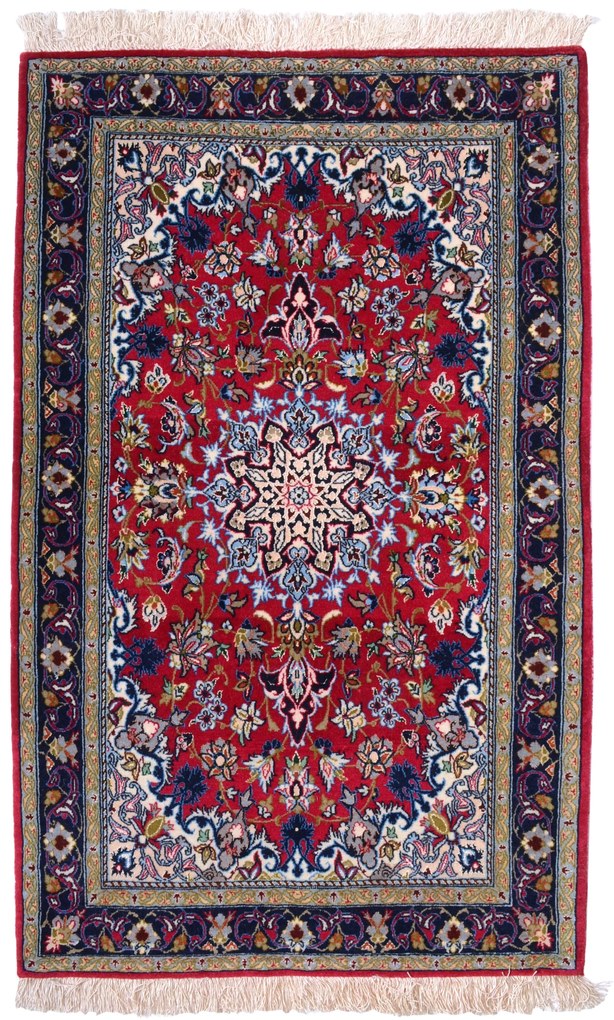 Isfahan Tappeto persiano 70x120 Rosso (Iran) Annodato A Mano