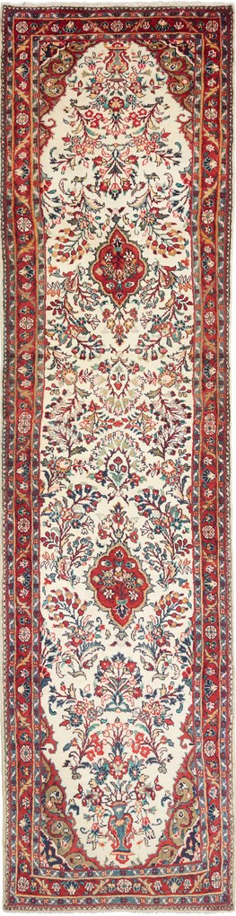 Hamedan Tappeto 370x100 Beige (Iran) Annodato A Mano