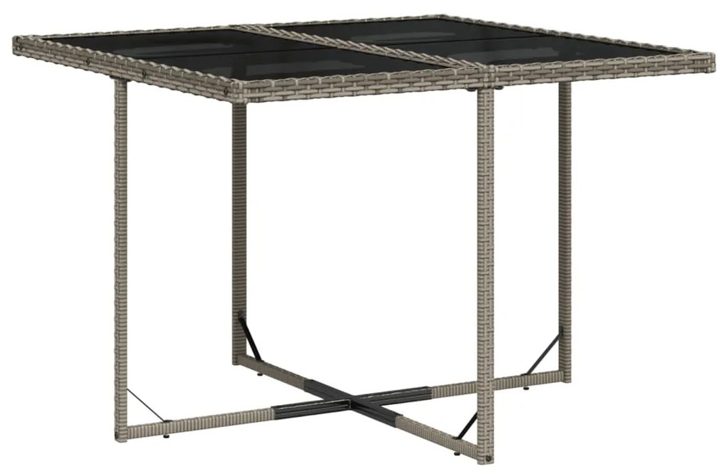 Set da pranzo da giardino 9 pz con cuscini in polyrattan grigio