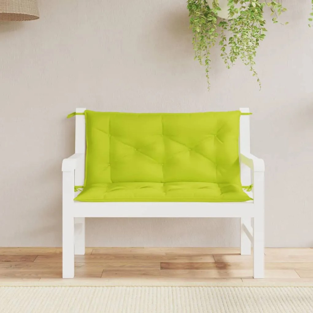Cuscini Per Panca 2 Pz Verde Intenso 100x50x7 Cm Tessuto Oxford /