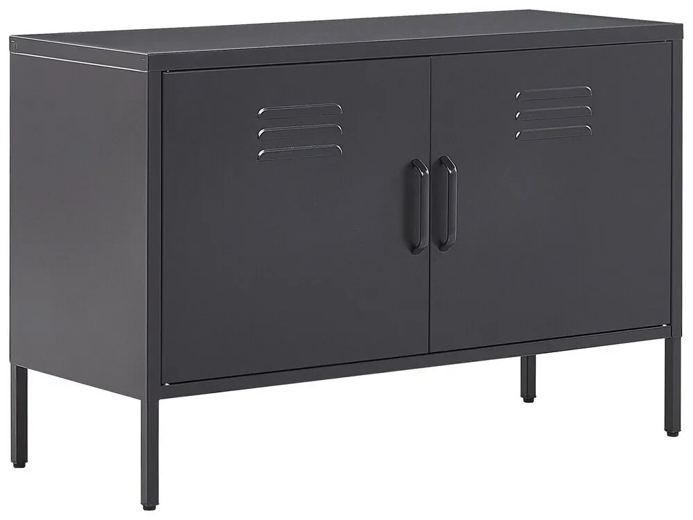 Credenza metallo nero 40 x 100 cm URIA Beliani