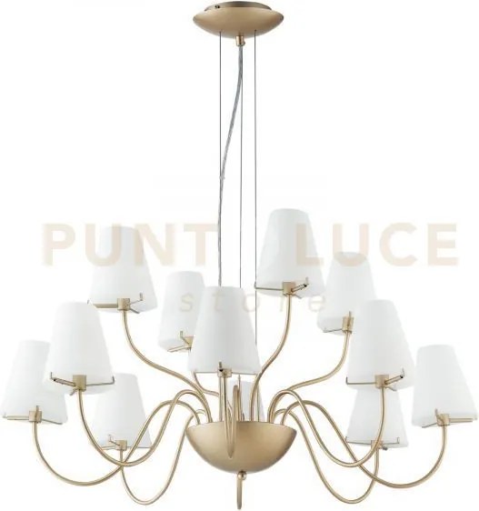 Lampadario a sospensione canto oro e bianca 12 luci attacco g9 83x1...