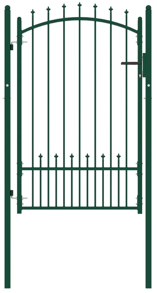 Cancello Per Recinzione Con Punte İn Acciaio 100x150 Cm Verde /