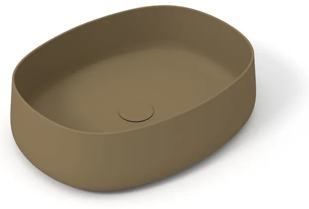 Lavabo da appoggio Wave OLYMPIA CERAMICA ovale in ceramica L 50 x H 14 x P 40 cm marrone piletta non inclusa