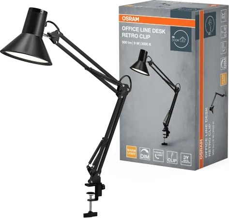 Osram - LED lampada da scrivania dimmerabile con morsetto OFFICE LINE LED/9W/230V 3000K nera
