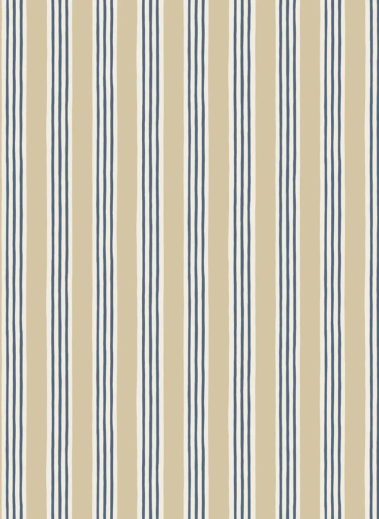 Josephine Munsey Carta da parati Kemble Stripe - Chute Blue/ Shell/ Cliffwell Stone