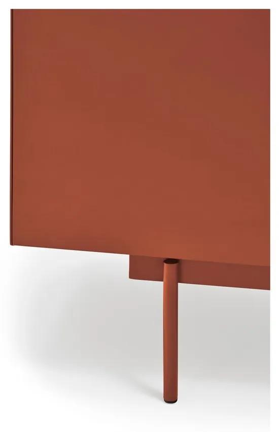 Cassettiera alta in rovere decorato in colore naturale mattone 100x45 cm Otto - Teulat