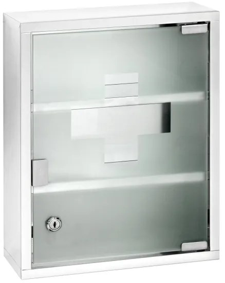 WENKO 22924100 - Armadietto per medicinali 30x40 cm acciaio inox/argento