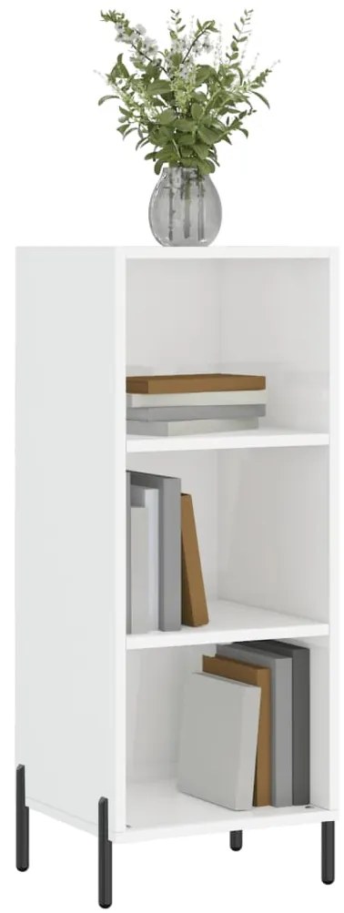 Credenza bianco lucido 34,5x32,5x90 cm in legno multistrato