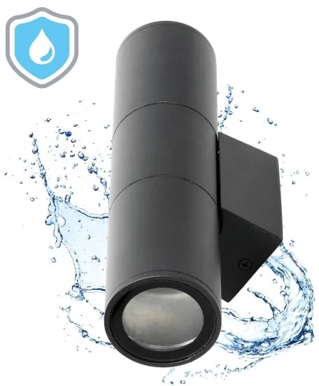 Applique da esterno 2xGU10/35W/230V IP54 arrotondato nero