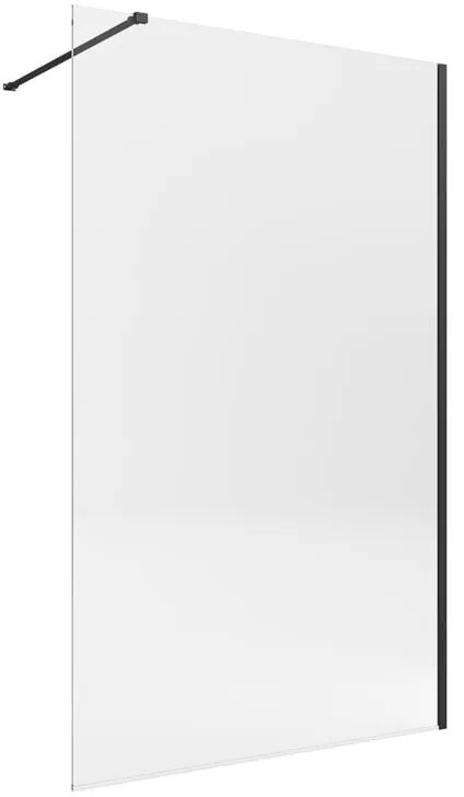 Box doccia walk-in Single, vetro 8 mm, H 200 cm, profilo nero