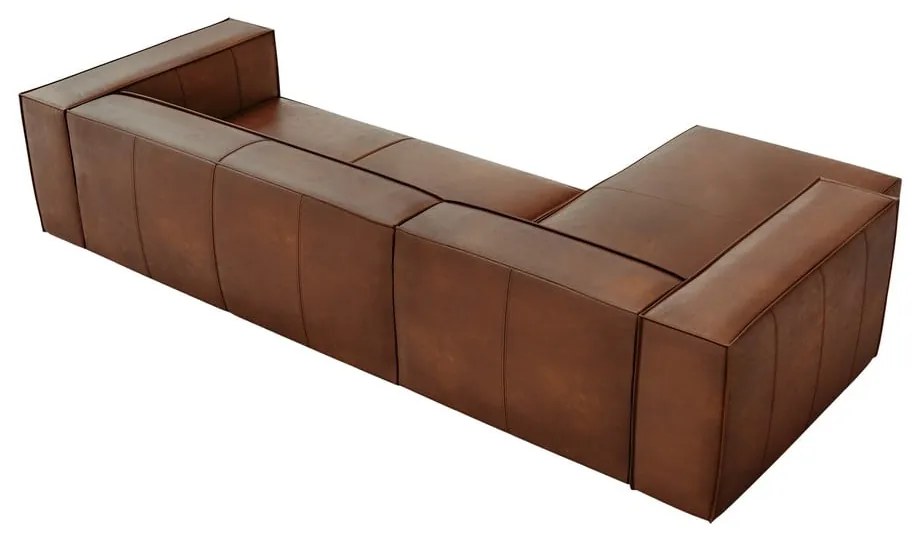 Divano angolare in pelle marrone cognac (angolo sinistro) Madame - Windsor & Co Sofas