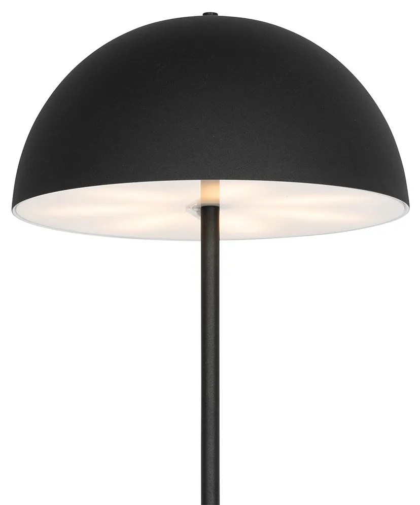 Lampada da terra da esterno ricaricabile nera con dimmer a 3 livelli - Keira