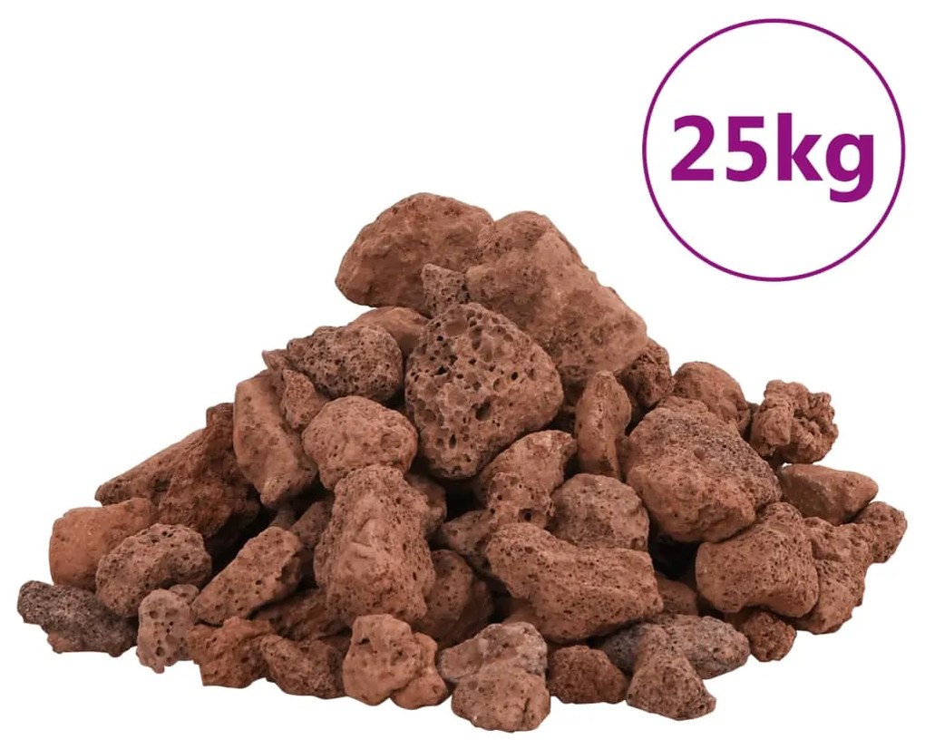 Rocce vulcaniche 25 kg rosse 1-2 cm