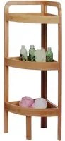 Mobile Scaffale Angolare 3 Ripiani in Legno Bambu' per Bagno Cucina 29x29x85cm