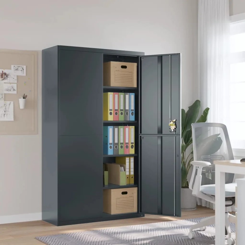 Armadio Classificatore Antracite 105x40x180 Cm İn Acciaio /