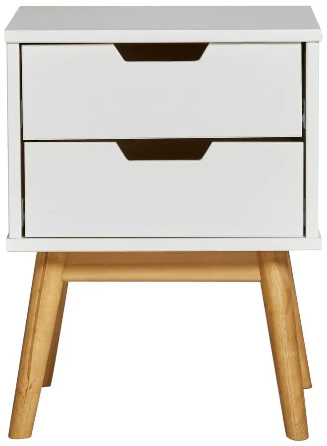 Comodino in legno di pino massiccio bianco Baku - Marckeric