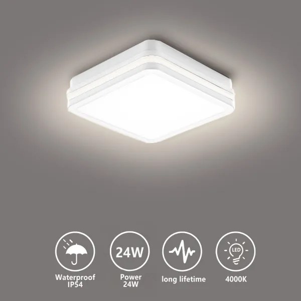Brilagi - Lampada da esterno LED BENE LED/24W/230V 26x26 cm bianca IP54
