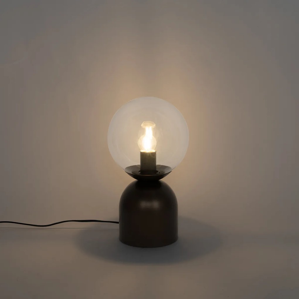 Lampada da tavolo Pallon Trend in bronzo scuro con vetro trasparente