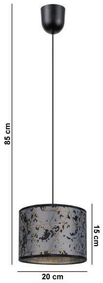 Lampadario su corda REZO 1xE27/60W/230V grigio