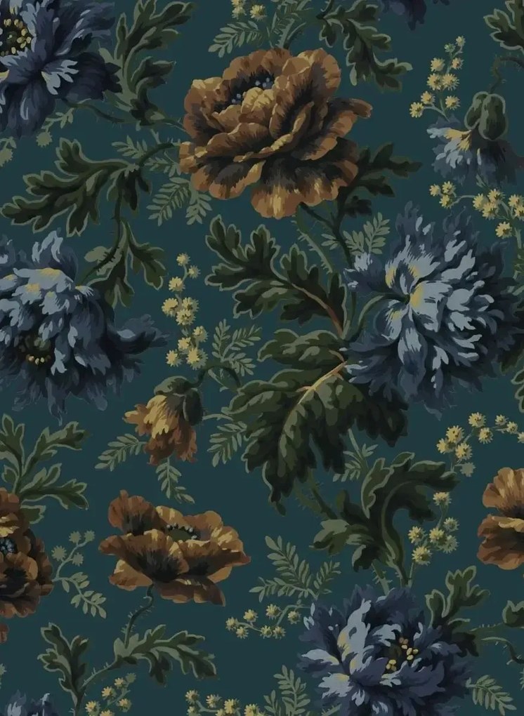 House of Hackney Carta da parati Opia - Petrol