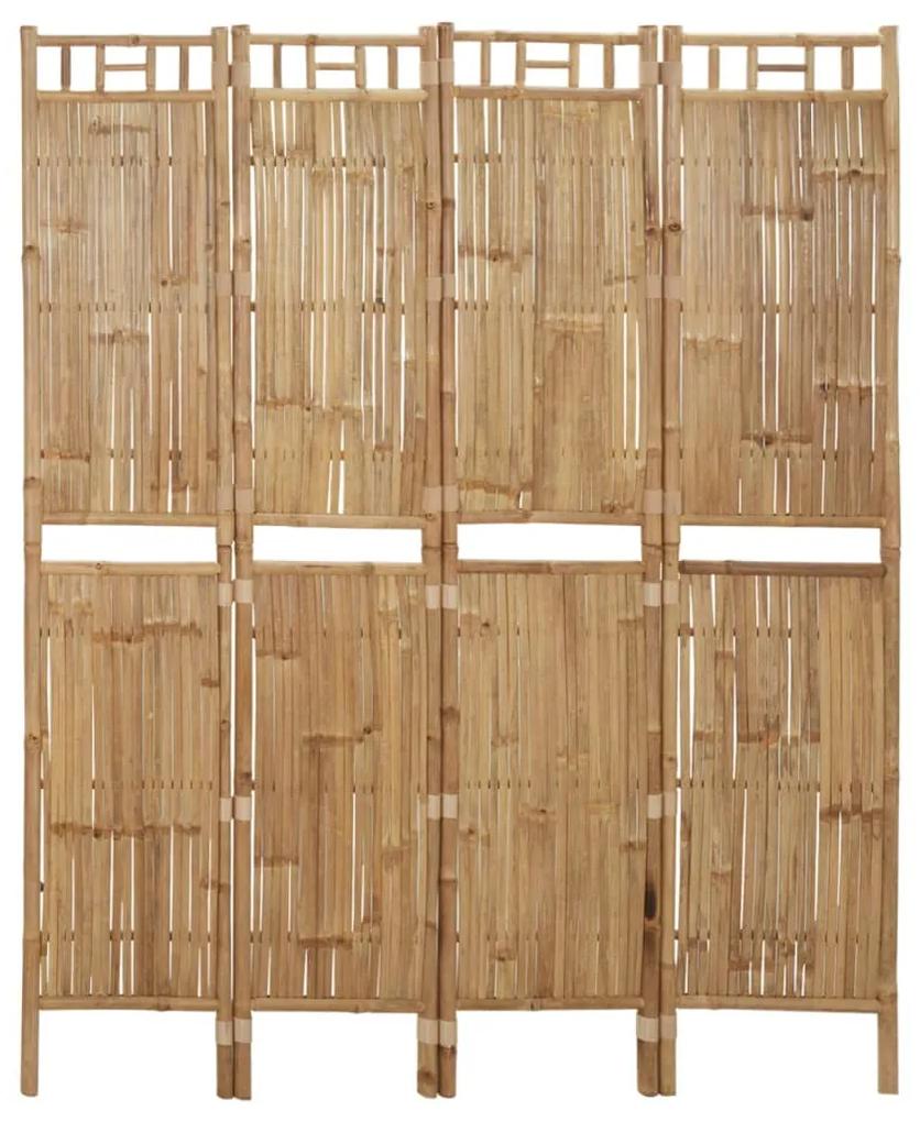 Paravento a 4 pannelli in bambù 160x180 cm