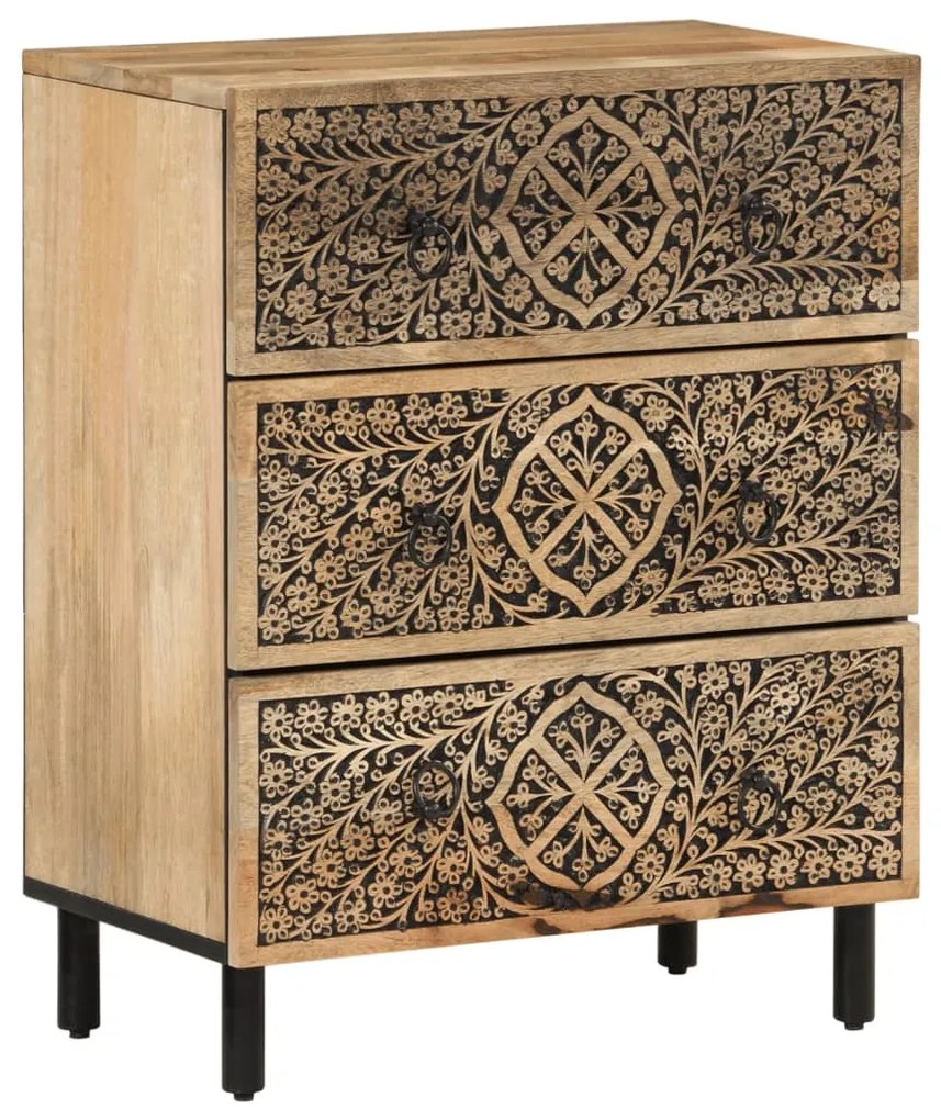 Credenza 60x33x75 cm in legno massello di mango