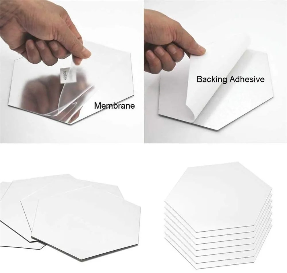 Set di adesivi per muro specchiati 12 pz 20x17 cm Hexagonal – Ambiance