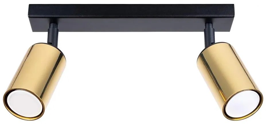 Sollux SL.1383 - Faretto WINX 2xGU10/10W/230V nero/oro